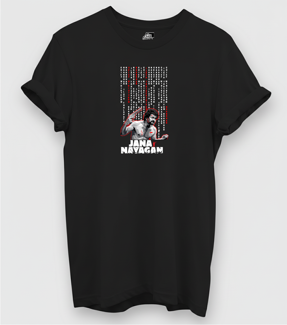 Jana Nayagan Leo Inspiration!! Text Graphic T-Shirt India | The Chalkboard