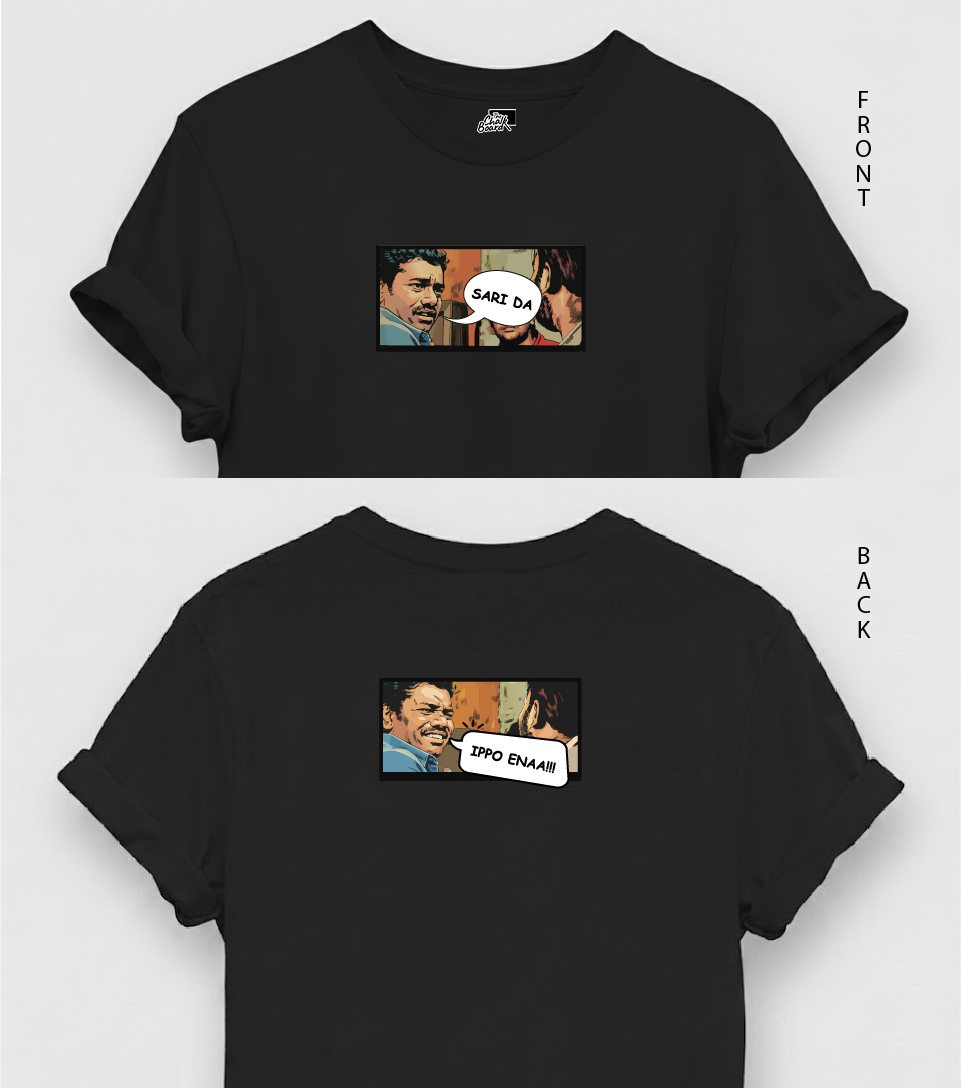 Sari da enna ipo! Front & Back | Graphic T-Shirt India | The Chalkboard