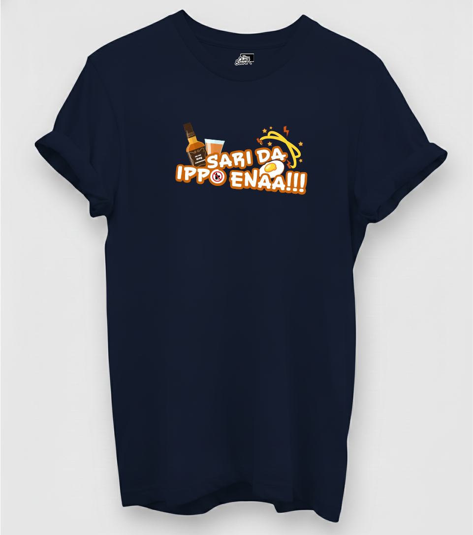 Sari da ipo enna! Text Graphic T-Shirt India | The Chalkboard